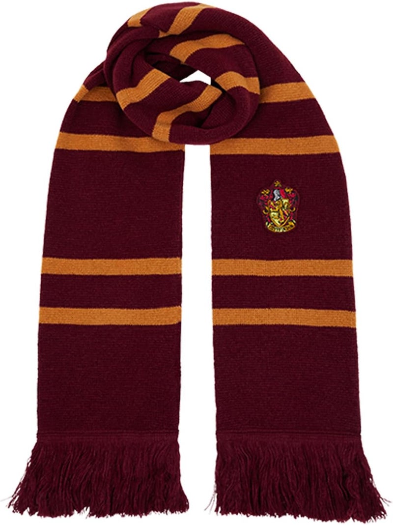 Harry Potter وشاح غريفندور المحبوك بشعار - أحمر داكن و أصفر - شارة أسد منزل مطرزة - 66 بوصة × 7 بوصة - وشاح شتوي ناعم للأطفال والبالغين - إكسسوار عالم السحرة - Image 1